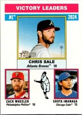 2025 Topps Heritage - NL Victory Ldrs Chris Sale, Zach Wheeler, S. Imanaga #199