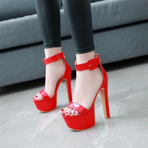Womens Ankle Strap Platform High Stiletto Heels Roman Sandals Party Ladies Shoes - Picture 18 of 19
