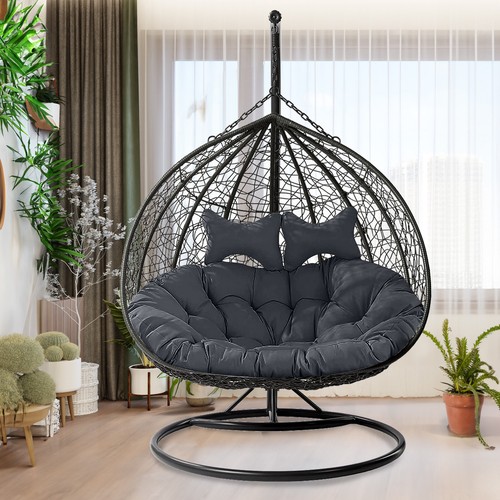 2 Persons Hammock Swing Chair Cushion w/Headrest Detachable Hanging Chair Pads - Picture 55 of 69