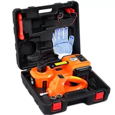 Electric Car Jack 5 Ton 12V Hydraulic Floor Jack w/Impact Wrench & Inflator Pump