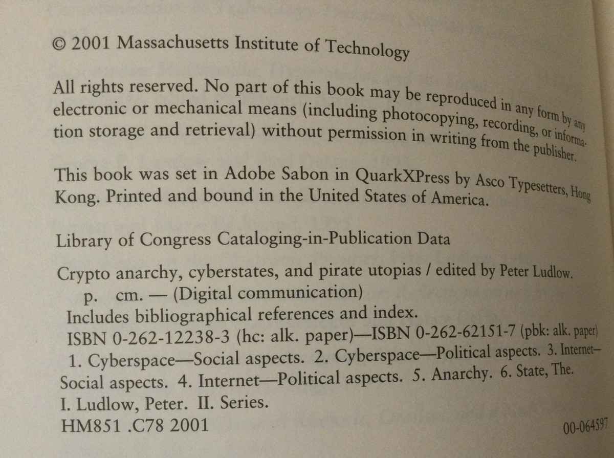 Crypto Anarchy, Cyberstates, and Pirate Utopias by Peter Ludlow (2001) - AS  NEW! 9780262621519| eBay