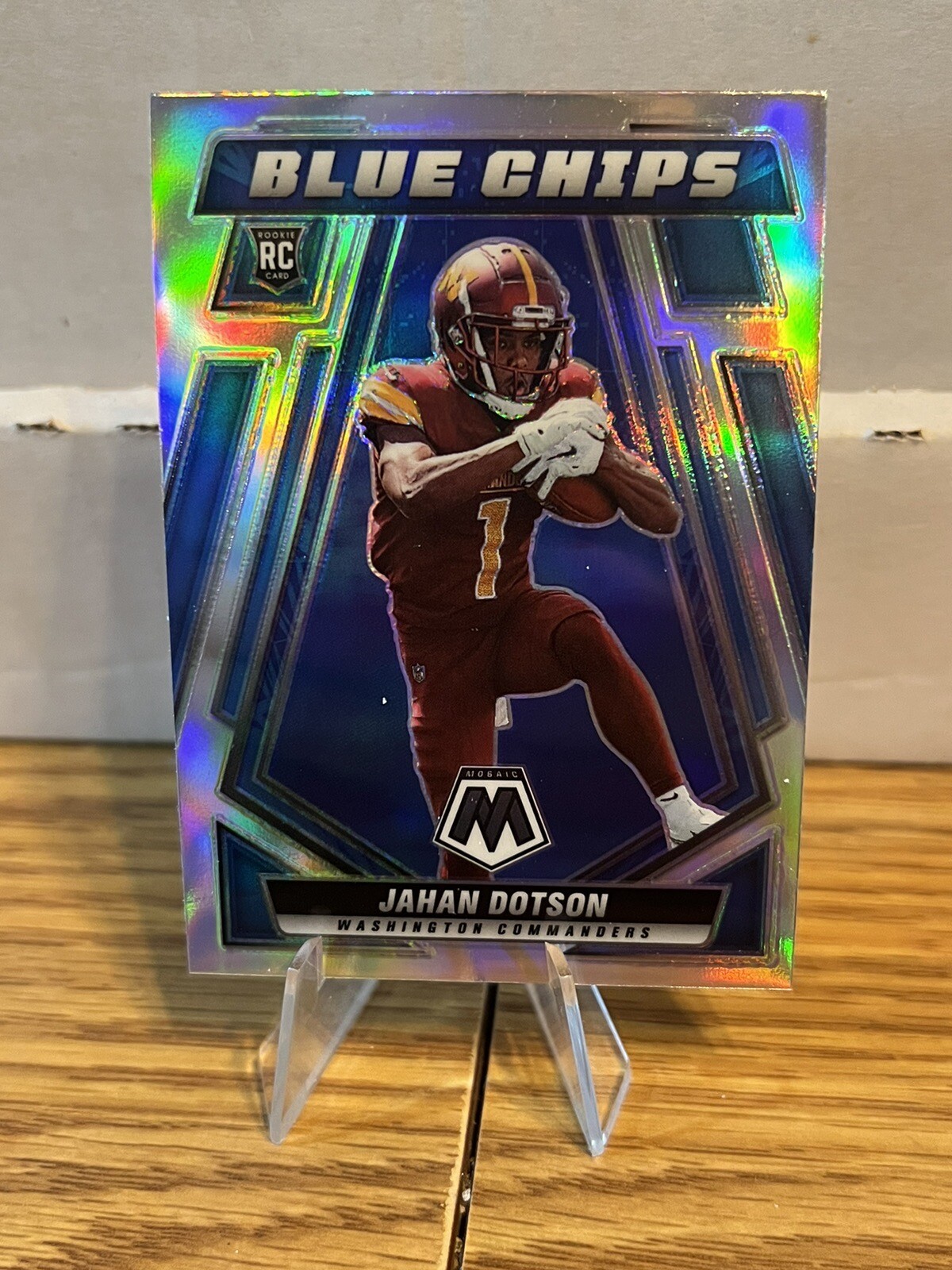 2022 Mosaic Jahan Dotson Silver Prizm Blue Chips RC #BC-11 Commanders