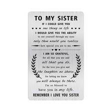 Alotozo Grateful Sister Gifts - Valentines Day Gift for Sister Sis - Engraved...