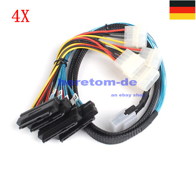 4xMini SAS SFF-8087 bis 4x SFF-8482 mit IDE internes Breakout-Netzkabel 1M/3.3FT