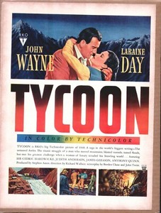 1947 TYCOON John Wayne Original Vintage Color Movie Promo Ad 