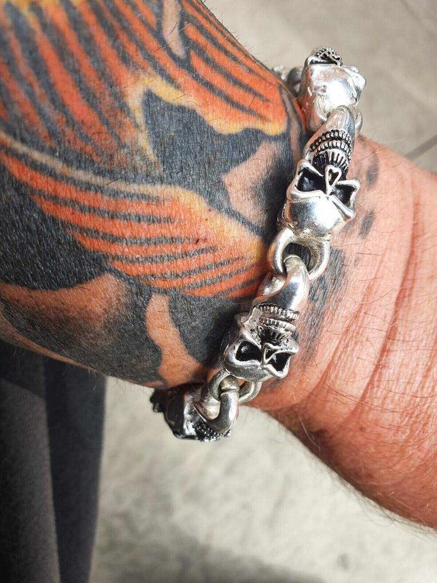 HARLEY DAVIDSON 8 Skull Bracelet .925 Silver 9 HARLEY DAVIDSON 8 Skull Bracelet .925 Silver 9