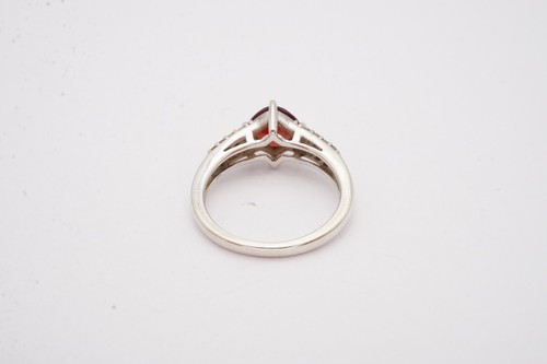 Sterling Silver 925 Garnet White Sapphire Ring Size 6.75 - Picture 4 of 12