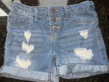 Vigoss Girls The Chelsea Distressed Denim Jean Shorts Button Fly / Size 6