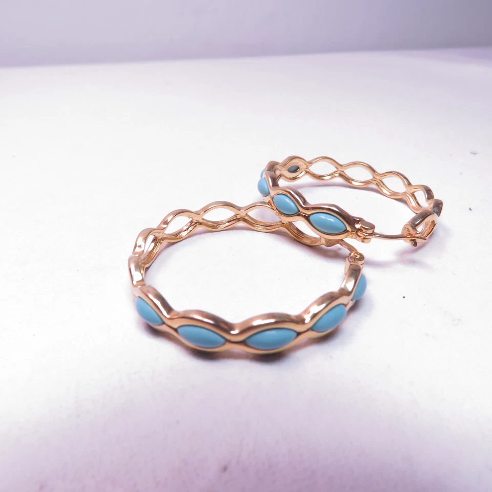 PENDIENTES ARO MODERNISTAS ENCHAPADOS EN ORO Y PLATA DE LEY Laura RAMSEY Foto 2 de 4