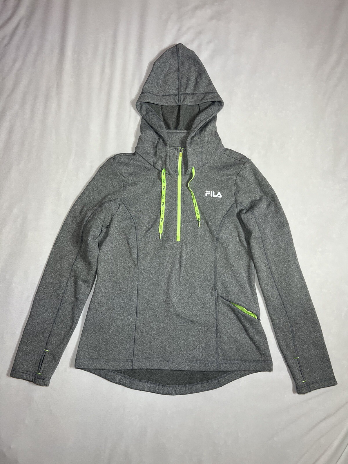 Felpa con cappuccio sportiva Fila donna pullover colore grigio taglia M