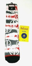Bioworld Deadpool Marvel Crew Socks 1 Pair w Sock Ring - NEW Ships Free 