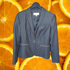 Calvin Klein 1 Button Gray Fitted Blazer Size 6