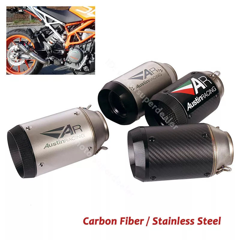 38 51mm Carbon Motorcycle Exhaust Tips Muffler Short Escape Pipe