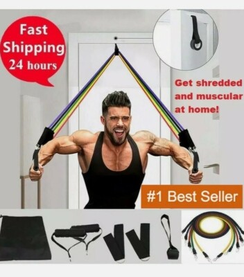 USA shipped！ 11 Piece Set Workout Bands with Door Anchor