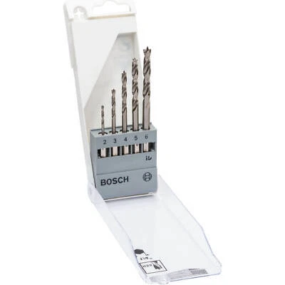 BOSCH PROFESSIONAL Bosch 5 Piece Hex Shank Brad Point Wood Drill Bit Set