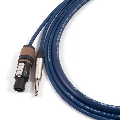 Van Damme Speakon to 1/4" Mono Jack Loud Speaker Cable. 2 Pole Neutrik Speakon