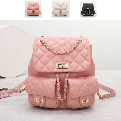 PINK GENUINE COWHIDE LEATHER BACKPACK Mini Leather Backpack Cowhide Backpack Highlands Mini  main image 4