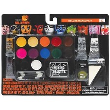 Halloween Face Paint Makeup Kit with Mixing Pallet Fake Blood Cream Grease