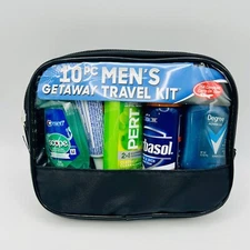 10-PIECE MEN'S GETAWAY TRAVEL KIT Shave Cream Deodorant Shampoo Razor Toothbrush