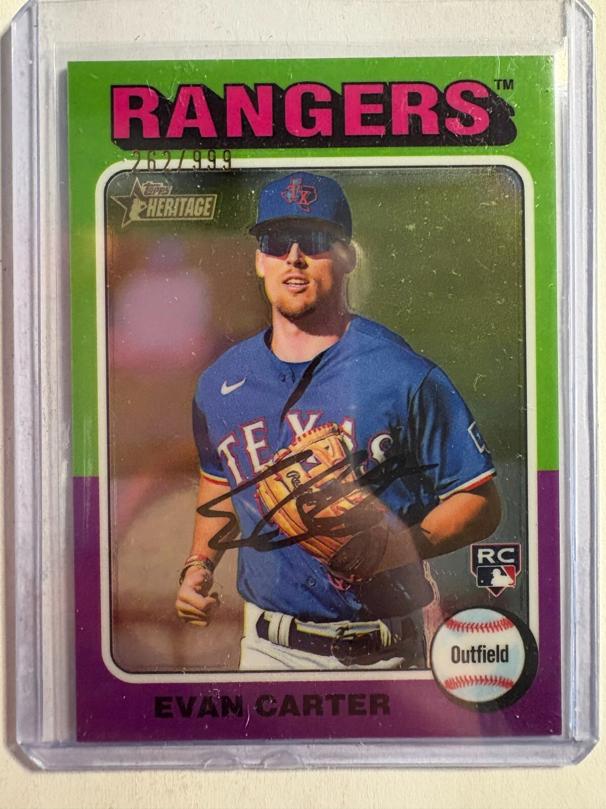 K323,853 - 2024 Topps Heritage Chrome #170 Evan Carter #/999