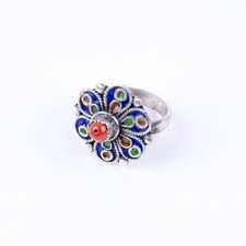Antique Berber silver ring Berber Enamel Ring Silver Morocco Ring Enamel