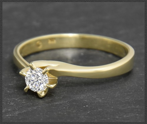 Lupenreiner Diamant Solitär Ring aus 585 Gold, 0,25ct Brillant in River D; 14K - Bild 4 von 7