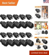 20 Pieces Extension Cord Plug Replacement Extension Cord Ends 125V 15A 2 Pole...