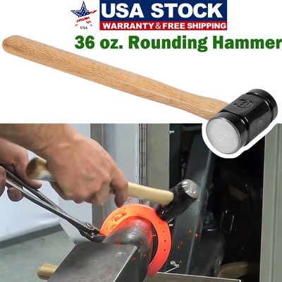 36oz 61B Steel Blacksmith Rounding Forging Hammer Handmade Farrier Forge Tool