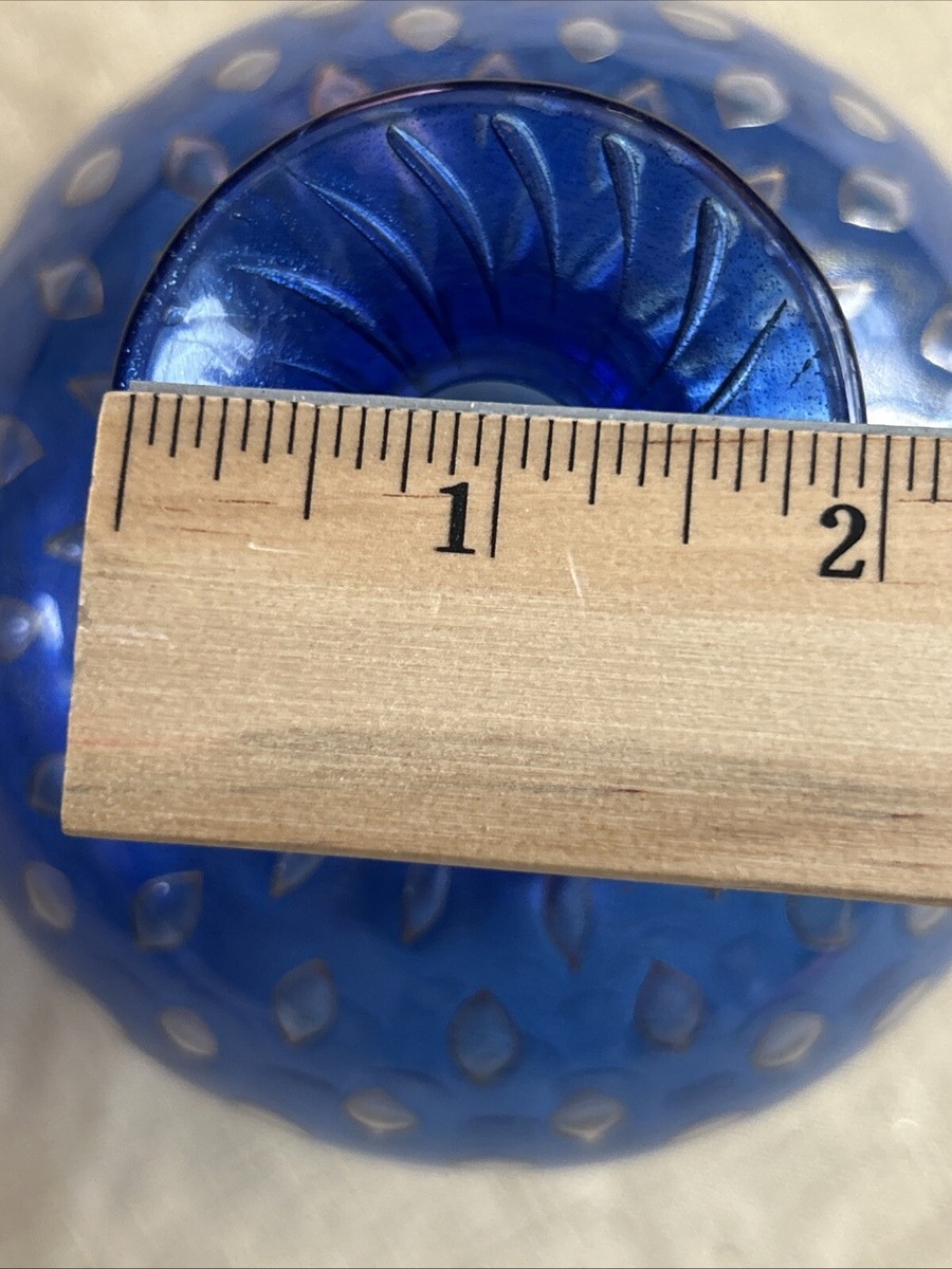 Archimede Seguso, Murano Blue & Gold Vase With Air Bubble