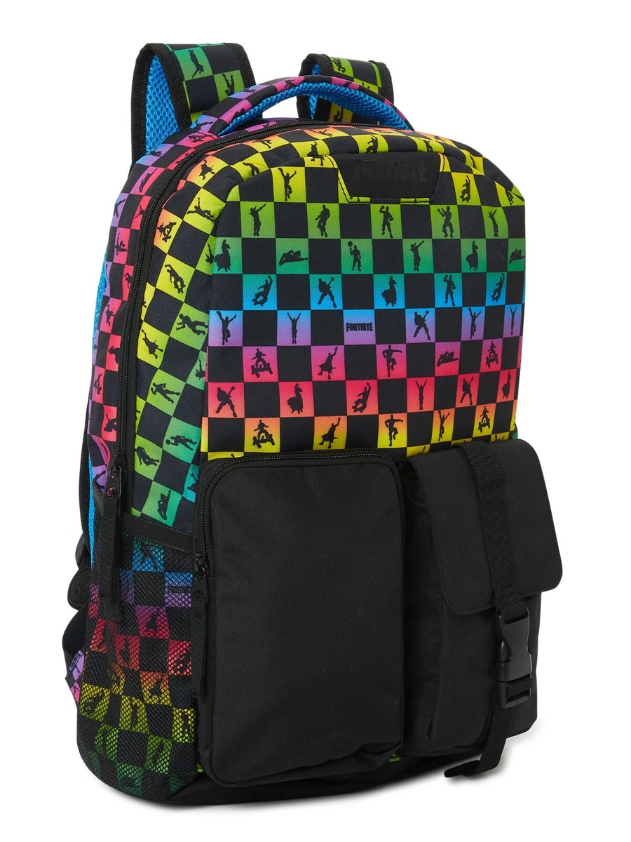 Licensed FORTNITE Black Rainbow Multi Emote LLAMA Pinata Backpack Laptop Bag