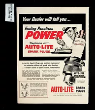 1955 Auto-Lite Spark Plugs Car Parts Engine Resistor Vintage Print Ad 33509