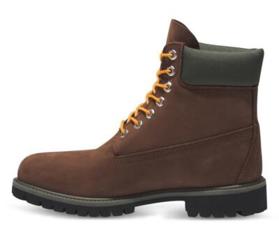 TIMBERLAND MEN'S PREMIUM 6-INCH WATERPROOF BOOTS DARK BROWN NUBUCK