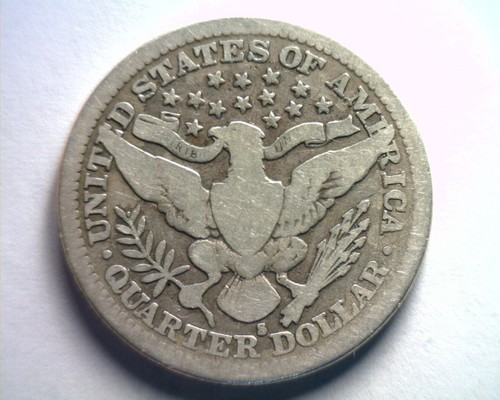1915-S BARBER QUARTER DOLLAR GOOD / VERY GOOD G/VG NICE ORIGINAL COIN BOBS COINS - Picture 2 of 2