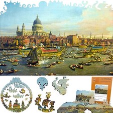 Wooden Jigsaw Puzzle for Adults by FoxSmartBox - 370 Pcs -London from the River