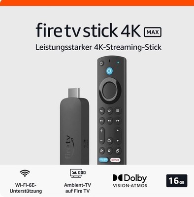 Amazon Fire TV Stick 4K Max, unterstützt Streaming über Wi-Fi 6E, Ambient-TV
