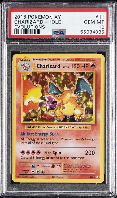 2016 POKEMON XY EVOLUTIONS #11 CHARIZARD-HOLO PSA 10