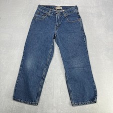 Levi's 550 Relaxed Fit Husky Jeans Boys Blue Denim Pockets Zip Fly - 26X22.5