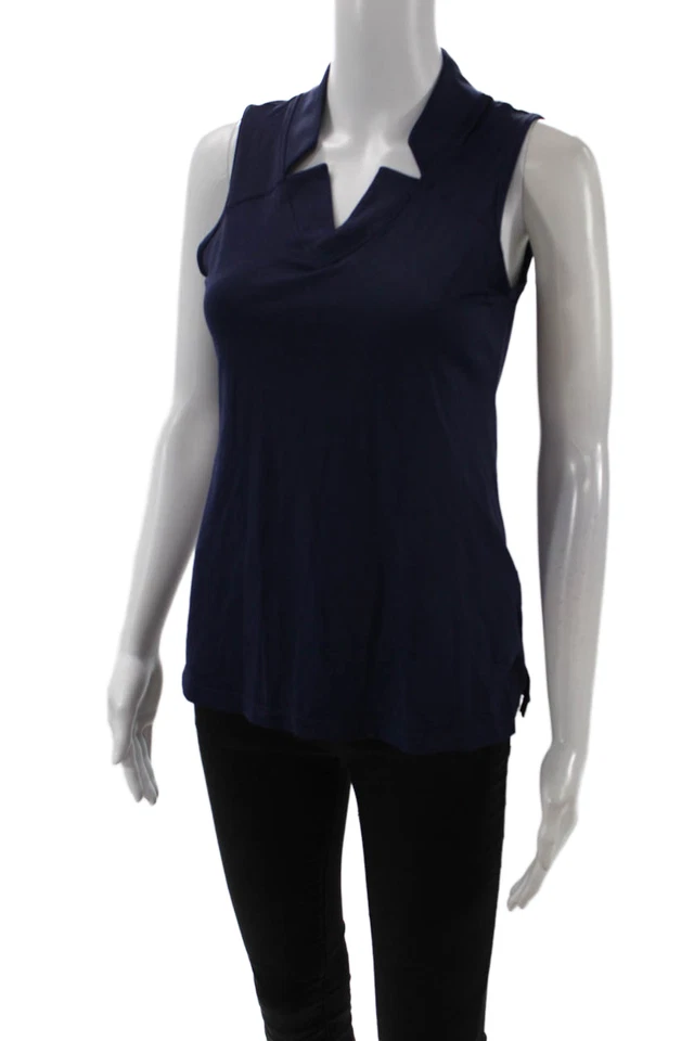 Camiseta sin mangas atlética Sofibella para mujer sin mangas con cuello en V azul talla S Foto 2 de 4