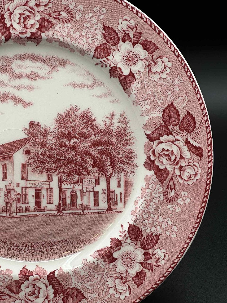 Royal Staffordshire Jonroth 10" Pink Transferware Plate Old Talbott Tavern KY