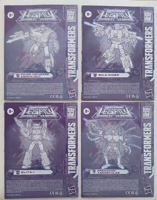 Transformers Generations Legacy Action Figures MANUALS ONLY Prime Universe...