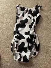 Foxy’s women’s cow print gymnastic/dance/swim leotard, adult medium