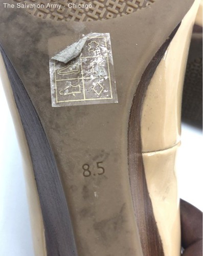 Tory Burch Womens Twiggie Beige Slip-On Wedge Pump Heels Size 8.5 - Picture 8 of 8