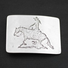 Belt Buckle Silver Equestrian Horse Western Riding Interchangeable Buckle GS57
