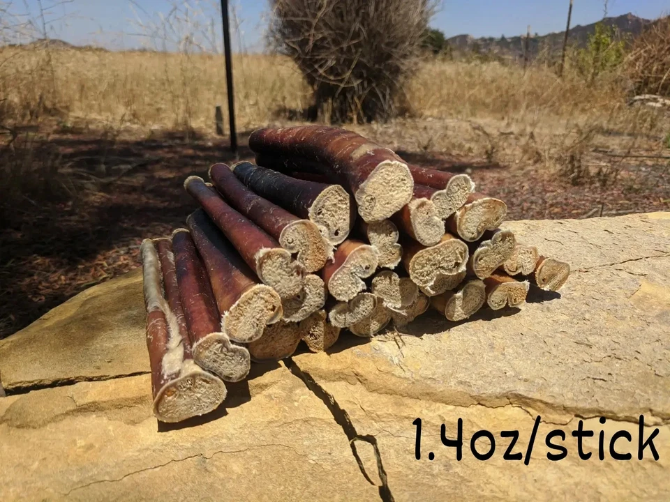 6" inch Black Angus JUMBO THICK BULLY STICKS natural dog chews treats USA SOURCE - Image 2 of 4