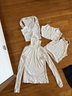 Urban Outfitters H&M Ambiance Women’s White Ribbed Knit Tops Lot of 4 Size S/M — photo 1