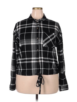 No Boundaries Women Black Long Sleeve Blouse 19