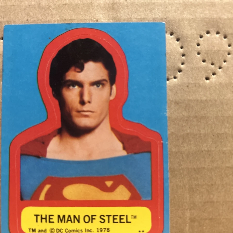 1978 Topps Movie Stickers Superman Man of Steel (S Visible) One * Variation - Image 2 of 3