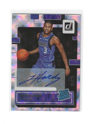 2022-23 Donruss BKB Rated Rookies Signatures Holo Frame #235 Jaden Hardy - 32/75