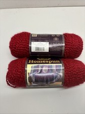 Lion Brand HOMESPUN Yarn CANDY APPLE Color 375 Bulky Skein Lot of 2 NOS