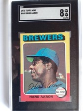 1975 Topps MINI Hank Aaron #660 SGC 8